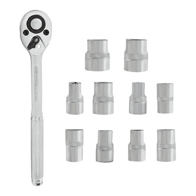 SET LLAVE RATCHET X1 + DADOS 1/2' X10 KAMASA KM839