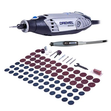 MULTIHERRAMIENTA DREMEL 3000 + EJE FLEXIBLE + 82 ACCESORIOS