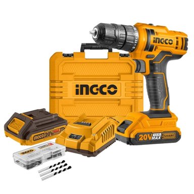 ATORNILLADOR PERCUTOR INA 3/8  20V+ ACCESORIOS INGCO
