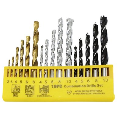 JUEGO DE BROCAS KAMASA MADERA,CONCRETO Y METAL 16 PZS KM1065