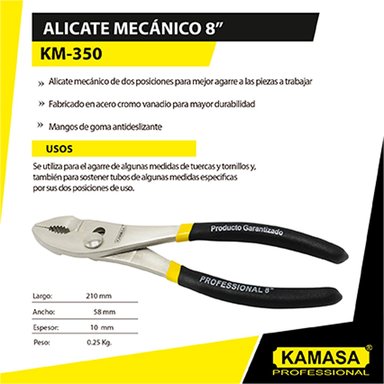 ALICATE MECANICO 8' GOMA KAMASA KM350 - 3