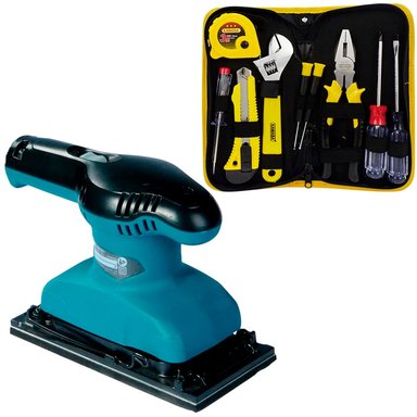 LIJADORA ORBITAL 1/3' M9201B 180W MAKITA + SET 9 PZ KAMASA