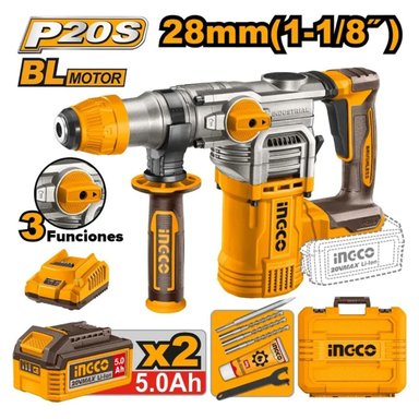 ROTOMARTILLO INGCO 20V SDS PLUS 4.5J CON 2 BATERÍAS 5AH CRHLI202885 - 2