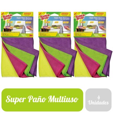 PACK X3 PAÑO SCOTCH BRITE MICROFIBRA X4