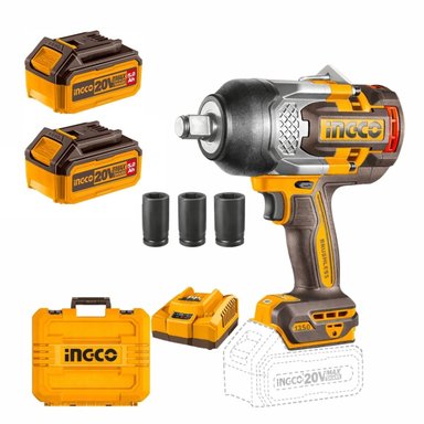 LLAVE DE IMPACTO 1350NM 3/4' + 2 BAT 5AH CIWLI20135 INGCO