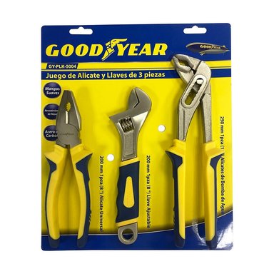 SET ALICATES + LLAVES PICO DE LORO GOODYEAR GY-PLK-5004 3 PIEZAS