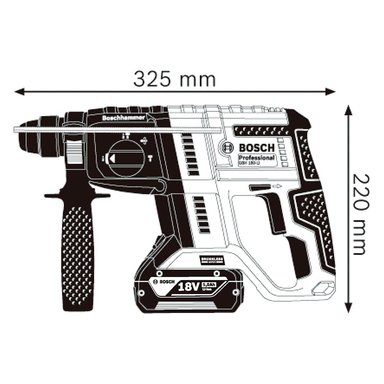 SET DE HERRAMIENTAS BOSCH ROTOMARTILLO GBH 180 LI 18V BRUSHLESS + 2 BATERÍA 4.0 A - 2