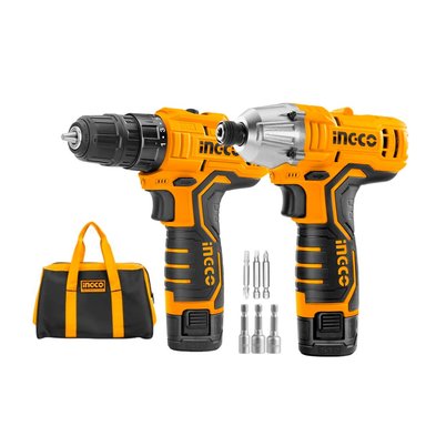 SET DE HERRAMIENTAS INGCO TALADRO CKLI1201 12V 20NM + ATORNILLADOR 100NM