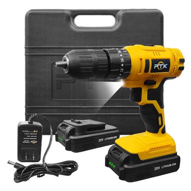 TALADRO PTK PERCUTOR INALAMBRICO TIN-20V 1/2' 20V 32 NM LUZ LED