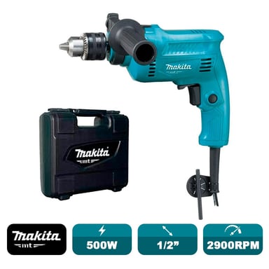 SET DE HERRAMIENTAS MAKITA TALADRO PERCUTOR MT 1/2' VVR M0801KB 500 WATTS + MALETÍN - 2