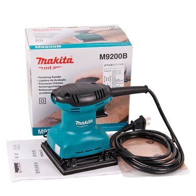 LIJADORA MAKITA M9200B 180 WATTS ORBITAL MT 1/4 PLIEGO 14.000 OPM - 2