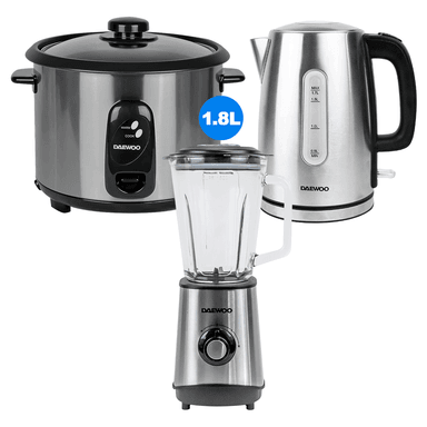 COMBO DAEWOO OLLA ARROCERA 1.8L+HERVIDOR 1.7L+LICUADORA 1.5L