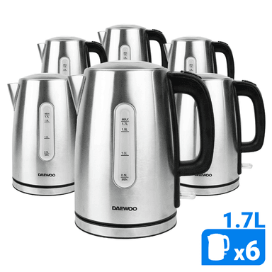 HERVIDOR DAEWOO ELÉCTRICO 1.7L ACERO INOXIDABLE PACK X6