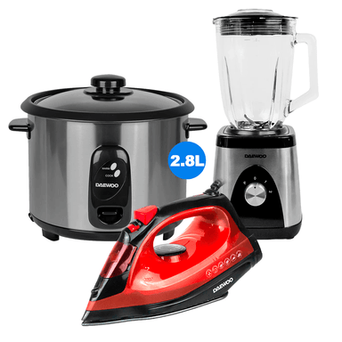 OLLA ARROCERA DAEWOO 2.8L+LICUADORA 1.5L+PLANCHA VAPOR