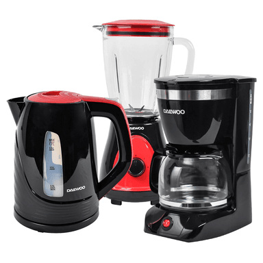 LICUADORA DAEWOO 1.5L+CAFETERA 1.25L 12 TAZAS+HERVIDOR 1.7L