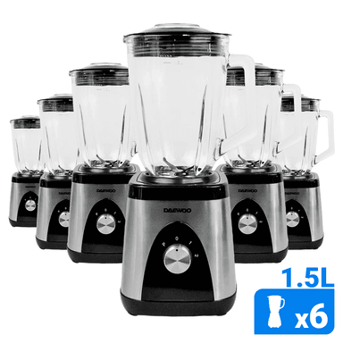 LICUADORA DAEWOO 1000W 1.5L PLATEADA PACK X6