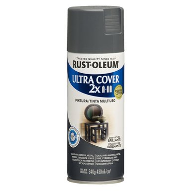 AEROSOL MULTIUSOS RUST OLEUM ULTRA COVER 2X GRIS OSCURO BRILLANTE 946 ML 340G
