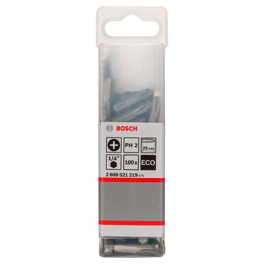 BROCAS BOSCH PUNTA PHILLIPS 2X25MM 100 UNIDADES CAJA PLASTICA