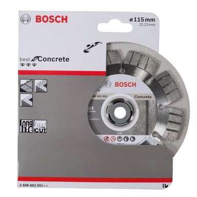 DISCO BOSCH DIAMANTE BEST HORMIGON DURO Y ARMADO 4 1/2'