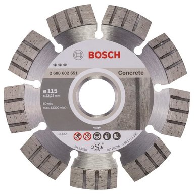 DISCO BOSCH DIAMANTE BEST HORMIGON DURO Y ARMADO 4 1/2' - 2