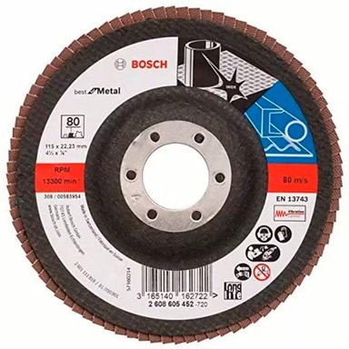 BOSCH DISCO FLAP BEST PARA METAL 4.5' GR80 CURVO