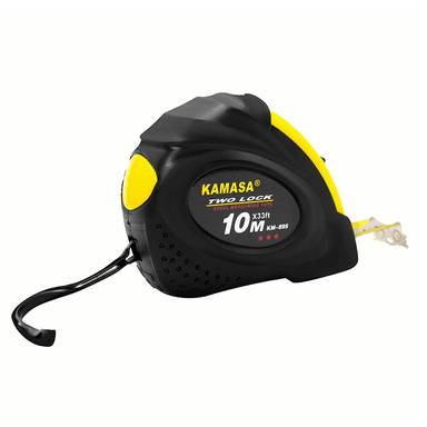 HUINCHA KAMASA KM895 PLÁSTICA CON JEBE MX25M ACERO 10 CM