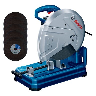 SET DE HERRAMIENTAS BOSCH TRONZADORA METALES GCO 14-24 2400 WATTS + 5 DISCOS TRONZAR - 1