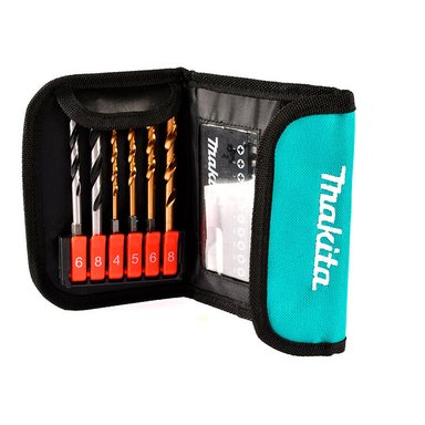 SET BROCAS MAKITA D-31762 17 PIEZAS MADERA METAL PUNTILLAS CARTUCHERA LONA