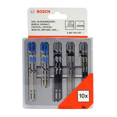 SET HOJAS MIXTAS BOSCH 10 PIEZAS PARA CALAR MADERA HSS X4 + HCS X6