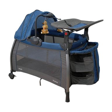 CORRAL CUNA INFANTI NUBE ZIGZAG BLUE