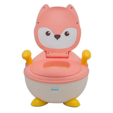 BACENICA INFANTI CON RESPALDAR Y BRAZOS POTTY FOX ROSADO