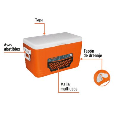 COOLER HIELERA TRUPER HIEL-46 NARANJA 46L - 2