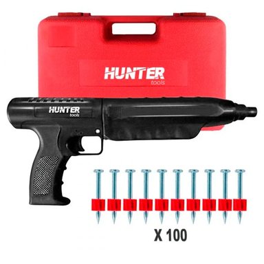HUNTER PISTOLA DE IMPACTO PARA FIJACIÓN PT-396 + 100 CLAVOS