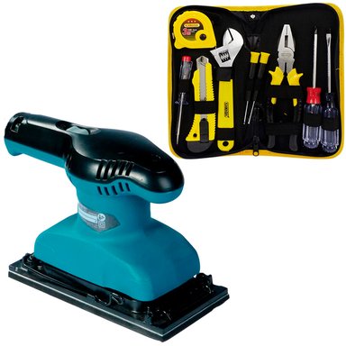 LIJADORA ORBITAL 1/3' M9201B 180W MAKITA + SET 9 PZ KAMASA