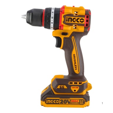 TALADRO PERCUTOR INGCO 20V BRUSHLESS 66NM P20S KIT 2 BATERÍAS - 2