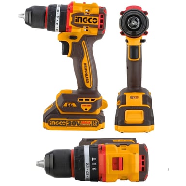TALADRO PERCUTOR INGCO 20V BRUSHLESS 66NM P20S KIT 2 BATERÍAS - 3