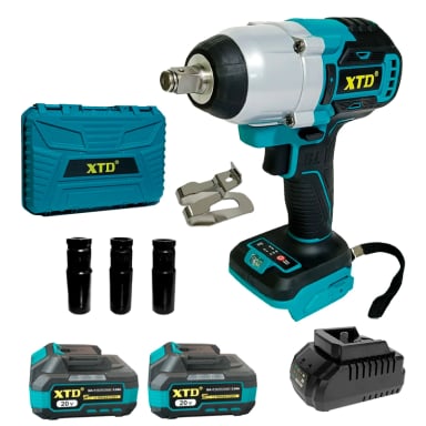 LLAVE DE IMPACTO 1/2  20V 700NM + 2 BAT 3AH+ CARGADOR XTD - 1