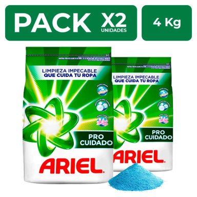 PACKX2 DETERGENTE EN POLVO ARIEL REGULAR 4KG - 1
