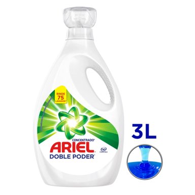 DETERGENTE LÍQUIDO ARIEL CONCENTRADO DOBLE PODER 3L - 1
