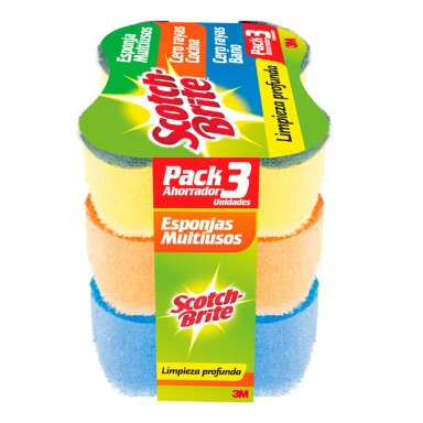 TRIPACK ESPONJA SCOTCH BRITE DE CR COCINA + 2EN1 + CR BAÑO