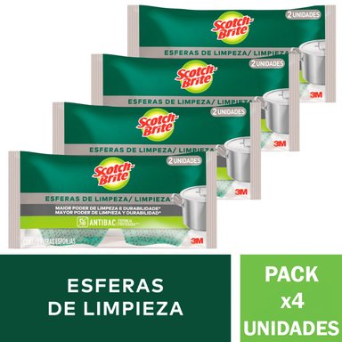 PACK X4 ESFERA DE LA LIMPIEZA SCOTCH BRITE X2