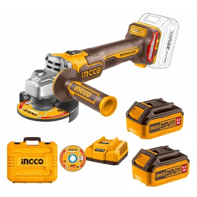AMOLADORA ANGULAR 4 1/2 20V + 2 BAT 4AH CAGLI271532 INGCO