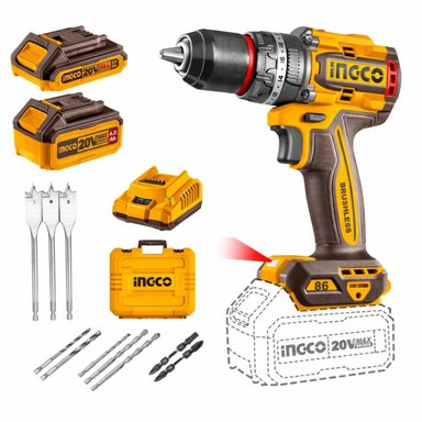 TALADRO PERCUTOR 20V + 2 BATERÍAS INGCO CIDLI20868