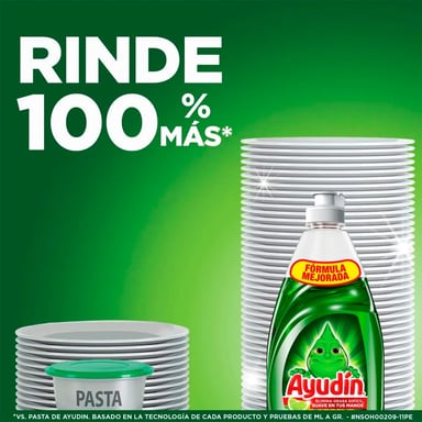 LAVAVAJILLAS LÍQUIDO AYUDÍN LIMA Y LIMÓN 640ML + ESPONJA - 2