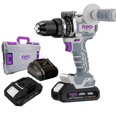 TALADRO 20V NEO + 2 BAT 4AH + CARGA. + MALETA T12170/20K2-4 - 1