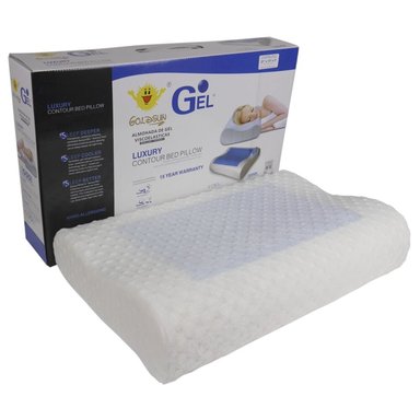 ALMOHADA GOLDSUN BLANCO VISCOELÁSTICA CERVICAL GEL CON FUNDA GRANDE