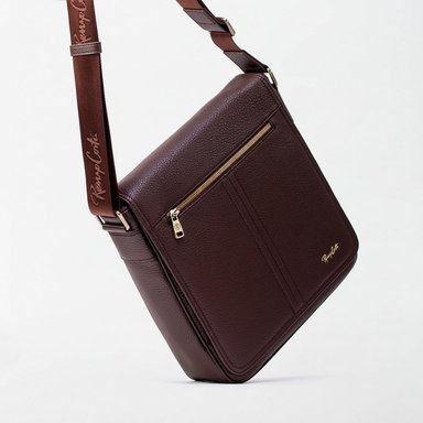 MORRAL RENZO COSTA MRC 2259 CUERO MARRÓN DETILO CASUAL CON BOLSILLOS EXTERNOS 6 DK - 3