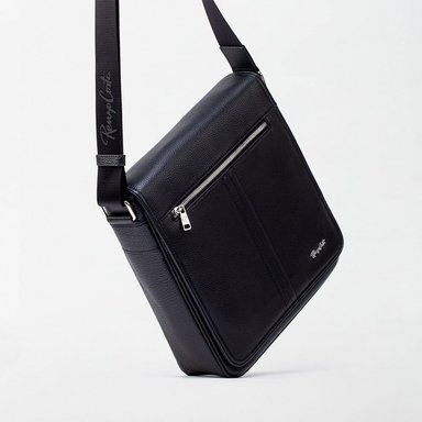 MORRAL RENZO COSTA MRC 2259 CUERO NEGRO DETILO CASUAL CON BOLSILLOS EXTERNOS - 3