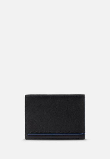 RENZO COSTA-BILLETERA CASUAL CON DETALLE DE LINEA EN CONTRASTE WPC 2153 1 BLACK / 7 BLUE LUX - 2