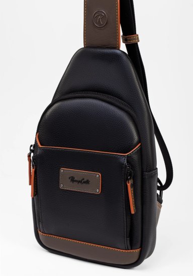 RENZO COSTA-CHEST BAG COLORATO CBC 2355 NERO / CACTUS / PAPRIKA ETR - 4